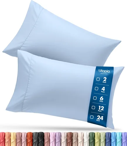 Vista 30 de Utopia Bedding - Juego de 2 fundas de almohada tamaño estándar, con cierre de sobre, tela de microfibra cepillada suave, resistentes al encogimiento