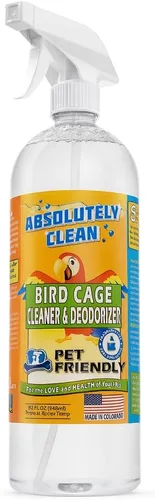 Vista 10 de Limpiador y desodorante para jaula de pájaros Absolutely Clean Asombroso - Solo rocíe/limpie - Elimina de manera segura y fácil los desordenes