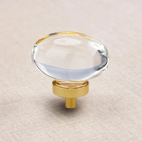 Vista 9 de Paquete de 4 pomos y tiradores de cristal para gabinetes, pomos ovalados de cristal para cajones de tocador, pomos de gabinete de cocina negro mate