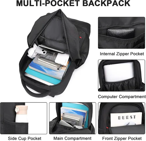 Vista 4 de seyfocnia Mochila de gimnasio para hombres, mochilas deportivas impermeables con compartimento para zapatos, mochila ligera para entrenamiento