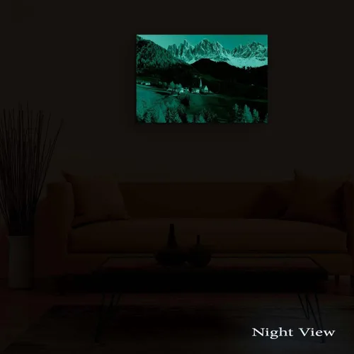 Vista 5 de Startonight Lienzo decorativo para pared, casa en montaña, paisaje de invierno, foto rural, naturaleza, enmarcado, 24 x 36 pulgadas