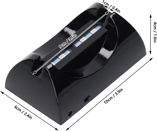 Vista 2 de Base de soporte de luz LED, base de pantalla de luces LED rectangulares, 4 cuentas de lámpara LED para pantalla de cristal, pedestal de arte