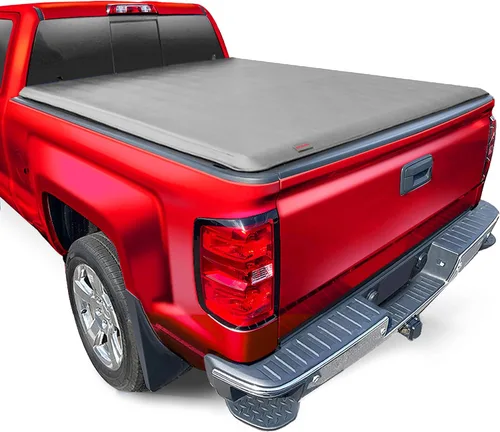 Vista 13 de MaxMate - Funda suave de cuatro pliegues para tonneau de camioneta, compatible con Chevy Silverado GMC Sierra 1500 2007-2013