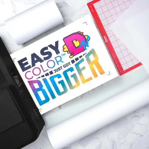 Vista 2 de Siser EasyColor DTV, rollo de 20 pulgadas x 1 yarda, vinilo de transferencia de calor compatible con impresora de inyección de tinta, transferencia