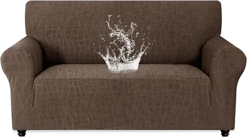 Vista 16 de MAXIJIN Funda impermeable para sillón de sala de estar, 1 pieza elástica con brazos, protector de muebles lavable para perros y mascotas (S, café)