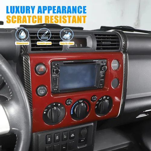 Vista 3 de Tira lateral de navegación de consola central de ABS para automóvil para Toyota FJ Cruiser 2007-2021, cubierta de tira decorativa lateral