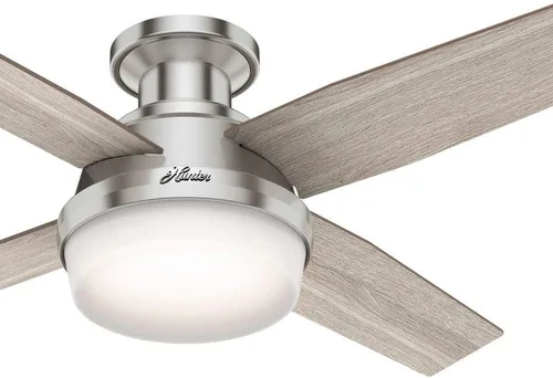 Vista 8 de Hunter Ventilador de techo interior blanco fresco de 44 pulgadas con luz y control remoto, 4 aspas para dormitorio, sala de estar, oficina, sótano