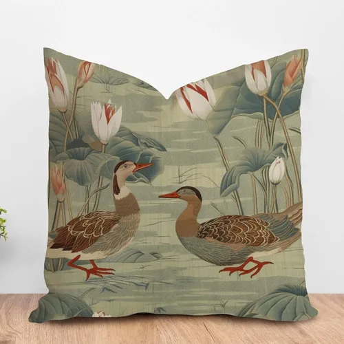 Vista 19 de ArogGeld Chinoiserie - Funda de cojín con diseño de pagoda asiática azul índigo, diseño cuadrado de flores y pagoda asiática, para oficina, silla