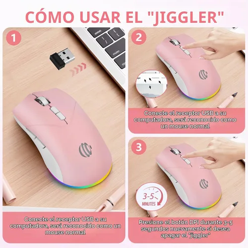 Vista 2 de Ratón Bluetooth inalámbrico, mouse recargable, modo dual silencioso LED (Bluetooth 5.2 y 2.4G) mouse inalámbrico para laptop, PC, Mac, iPad, amplia