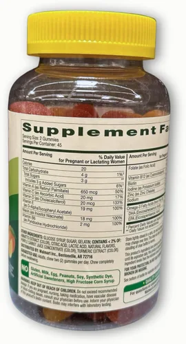 Vista 5 de Gomitas prenatales para mujer, suplemento multivitamínico DHA y ácido fólico, 90 unidades (paquete de 1), en caja por Fusion Shop Store