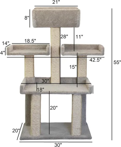 Vista 3 de Árboles para Gatos Prestige Extra Grande Torre de Gato para Gatos Grandes
