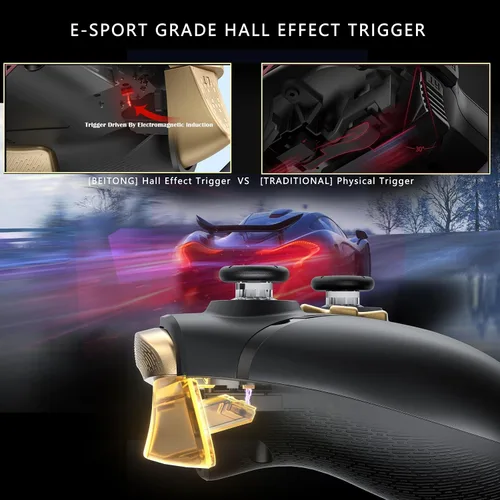 Vista 5 de Asura 2 Pro+ PC Gaming Controller Dual Hall (Hall Stick & Hall Trigger) Wireless Gamepad for Windows Switch,6 Axis Motion SensingMechanical