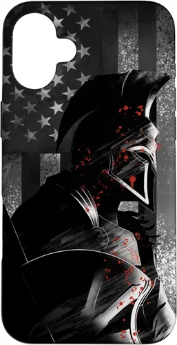 Vista 22 de Funda patriótica para iPhone 16 con bandera de Estados Unidos Spartan Warrior griego antiguo