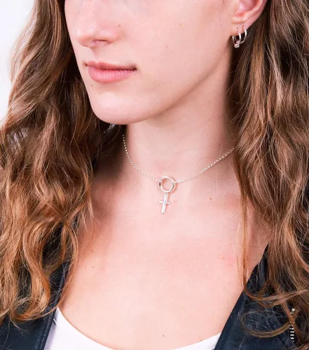 Vista 29 de Collar de cruz de oro para mujer, collares con colgante de cruz minimalista, longitud de 16 a 18 pulgadas, joyería cristiana hecha a mano, regalo