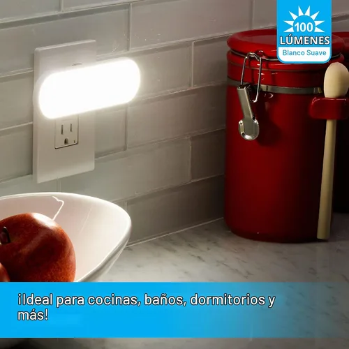 Vista 5 de GE Ultrabrite Barra de Luz LED Luces Nocturnas que se Enchufan a la Pared Decoración de Habitación Iluminación Ambiental Sensor de Anochecer a
