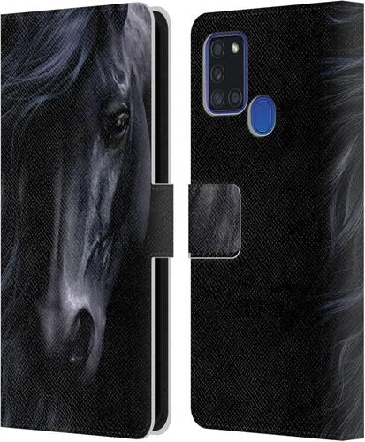 Vista 363 de Head Case Designs Officially Licensed Laurie Prindle A Morgan Christmas Western Stallion Leather Wallet Case Compatible with Samsung Galaxy A07 4G