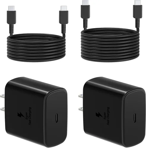 Vista 9 de Bloque de carga súper rápido Samsung de 45 W, paquete de 2 bloques de carga rápida tipo C con cable de carga USB C de 3 pies
