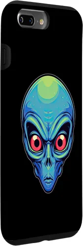 Vista 21 de iPhone 13 Pro Max Alien Face UFO Alien Head Funny Alien Case