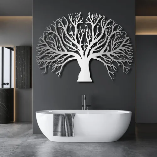 Vista 6 de Decoración de pared de metal, arte de pared de metal, arte de pared del árbol de la vida, decoración de pared de árbol genealógico, decoración