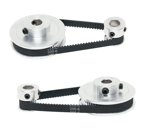 Vista 8 de Juego de 2 piezas 2GT Polea de distribución de aluminio 20 y 36 dientes 5 mm de orificio Rueda sincrónica con 2 piezas Longitud de 200 mm, ancho