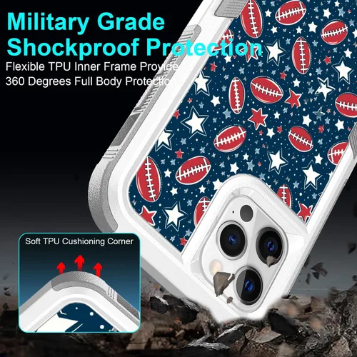 Vista 5 de Funda protectora para iPhone 12 Pro, diseño deportivo único de policarbonato duro de absorción de golpes + funda protectora híbrida de doble capa