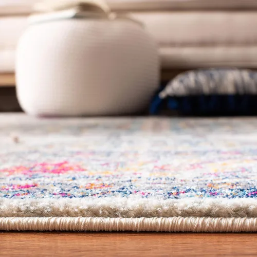 Vista 5 de SAFAVIEH Evoke Collection EVK250A - Alfombra de pasillo, 2 pies 2 pulgadas x 7 pies, color crema y fucsia, diseño oriental Shabby chic, no desprende