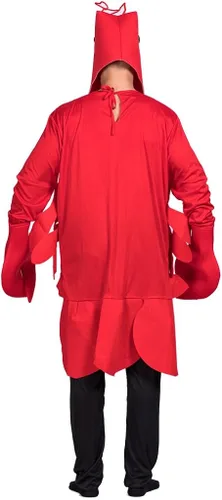 Vista 4 de EraSpooky Disfraz de langosta de Halloween para hombre (rojo, talla única)