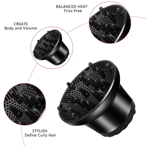 Vista 5 de Difusor universal para secador de pelo, boquilla de secador de pelo, accesorio para cabello rizado y cabello ondulado natural, herramientas