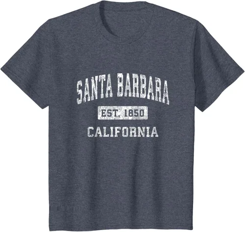 Vista 55 de Camiseta deportiva clásica de Santa Bárbara California CA, Negro, S