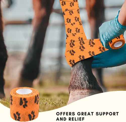 Vista 6 de Vendaje autoadhesivo - Vendaje para lesiones para mascotas, perros, gatos, caballos - Paquete de 12 - Vendajes para patas de perros - Previene