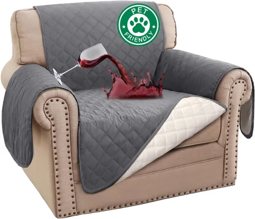 Vista 80 de Turquoize Funda 100 % impermeable para sillón de ala, protector de sofá, triple antideslizante, protector de muebles para mascotas, niños, perros