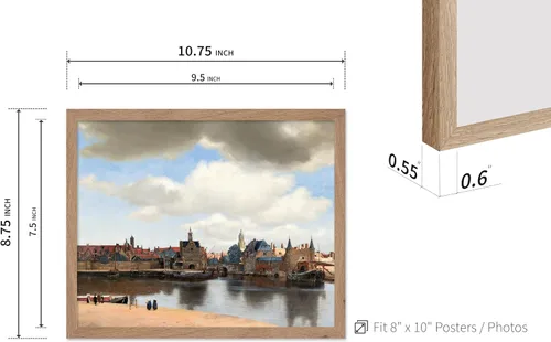 Vista 3 de Poster Master Póster vintage Johannes Vermeer – Impresión de pintura de vista retro de Delft – Vista del arte de Delft – Regalo para hombres