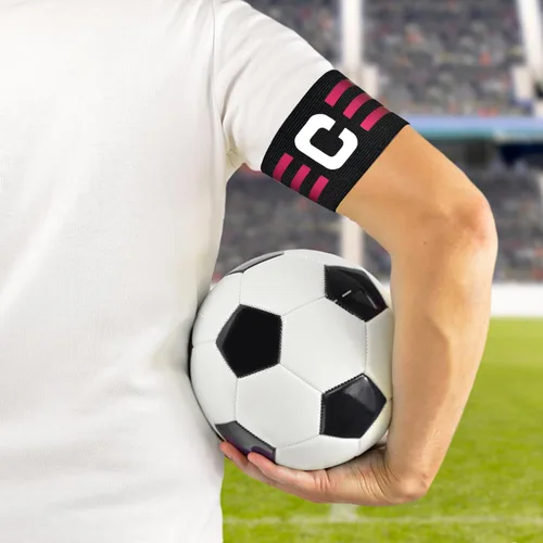 Vista 7 de Sports Captain C Arm Band for Team Training, Unisex Elastic Soccer Captain Armband Adjustable Outdoor Football Player Captain's ArmBands for Adult