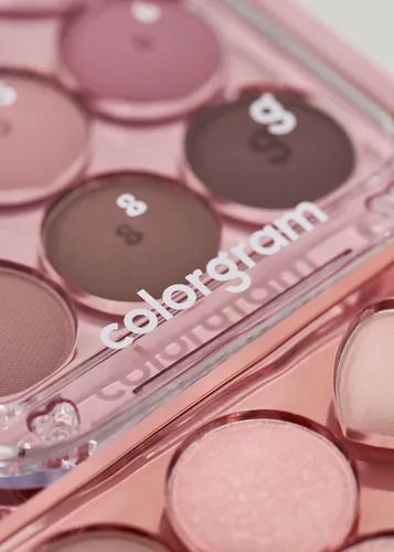 Vista 8 de COLORGRAM Paleta de sombras de ojos Pin Point 01 Peach+Coral = Ultra mezclable mate, purpurina, tonos brillantes para maquillaje diario Paleta