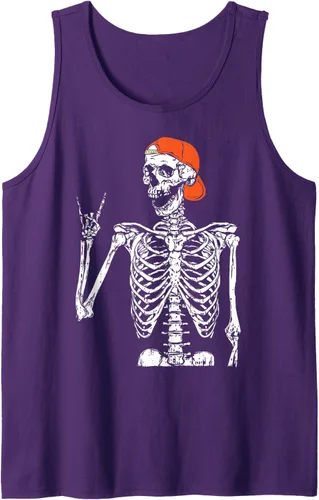 Vista 3 de Rocker - Disfraz de esqueleto de mano con diseño de rock, divertido regalo de Halloween, Negro, S