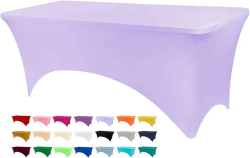 Vista 39 de BDDC - Funda de mesa ajustada de 4 pies, manteles de elastano negros, manteles elásticos lavables y resistentes a las arrugas para eventos, bodas