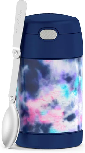 Vista 10 de THERMOS Funtainer - Tarro de alimentos aislado de 16 onzas, tarro de comida para niños con cuchara plegable, azul denim