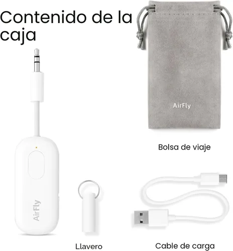 Vista 8 de Twelve South AirFly Pro Adaptador Transmisor/Receptor Bluetooth Inalámbrico para 2 Auriculares, Compartir Audio, Compatible con Jack Auxiliar