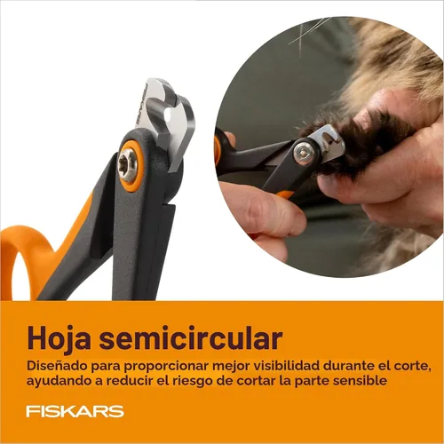 Vista 3 de Fiskars Cortauñas para mascotas, recortadores de uñas pequeños para gatos