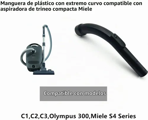 Vista 2 de Manguera de extremo doblado de plástico al vacío compatible con aspiradora Miele Compact C1, C2, C3, S4
