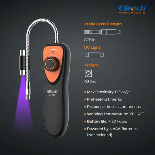Vista 10 de Elitech Detector de fugas de refrigerante, CLD-100 Detector de fugas de freón Detector de fugas de refrigerante HVAC para automóvil Detector