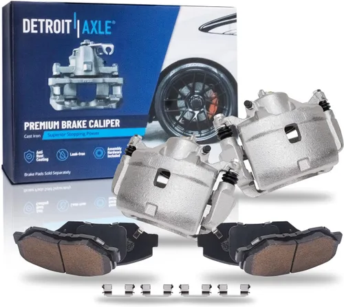 Vista 8 de Detroit Axle - Kit de freno delantero para Dodge Ram 1500 Durango Dakota Chrysler Aspen Dakota Driver Side Disco Freno Pinza de freno de cerámica