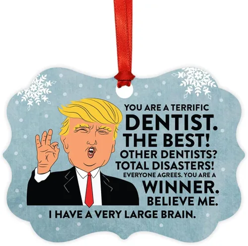 Vista 49 de Andaz Press Presidente Donald Trump Fancy Frame Recuerdo Adorno de Navidad Regalo de broma, excelente contador, 1 paquete, divertidas ideas