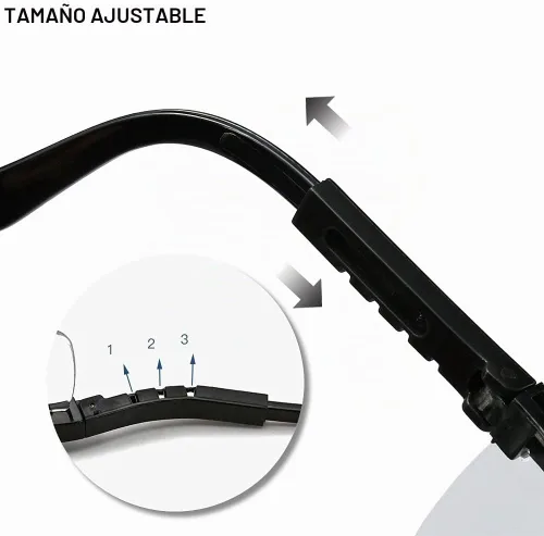 Vista 4 de Gafas de seguridad, 5 gafas protectoras ajustables de visión amplia, gafas de seguridad ligeras a prueba de niebla