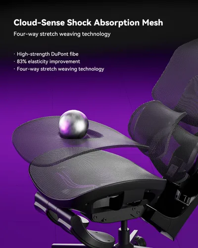 Vista 14 de AutoFull G7 Silla ergonómica RGB para juegos, silla de malla certificada IGR con soporte lumbar de 3 zonas, ajuste de 22 puntos, reposabrazos