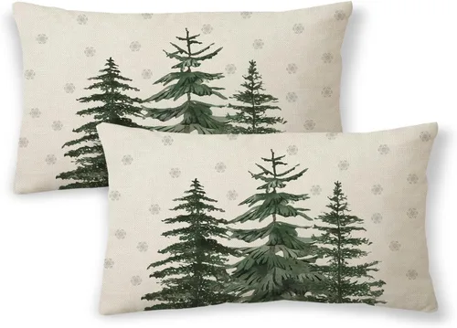 Vista 29 de Fundas de almohada de Navidad de 16 x 16 pulgadas, almohadas decorativas de Navidad con copos de nieve dorados, blancos y rojos para sofá, fundas