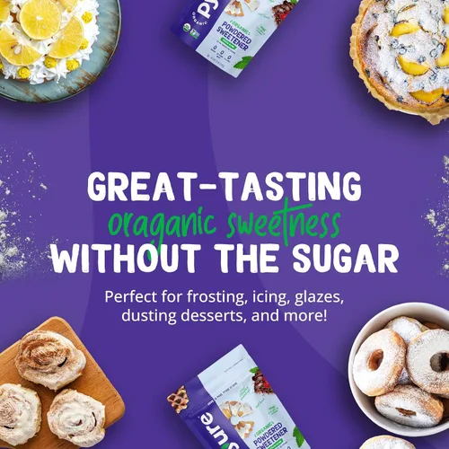 Vista 5 de Pyure Edulcorante Orgánico en Polvo Sustituto de Azúcar Glas Sin Azúcar para Repostería Keto, Sin Gluten, Cero Calorías, Cero Carbohidratos