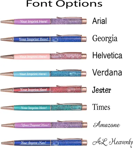 Vista 5 de ExpressDesigns™ - Bolígrafos personalizados rellenos de purpurina - Bolígrafo de metal con purpurina - Bolígrafos metálicos personalizados con tinta