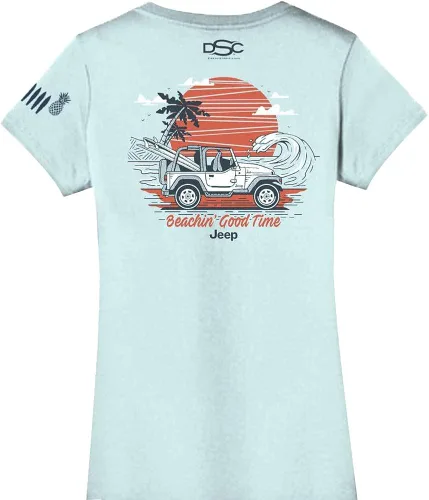 Vista 2 de Jeep Beachin' Good Time - Camiseta con cuello en V para mujer