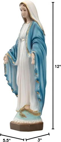 Vista 6 de The Faith Gift Shop Nuestra Señora de Gracia - María Milagrosa - Pintado a mano en Italia - Colección Toscana - Virgen La Milagrosa